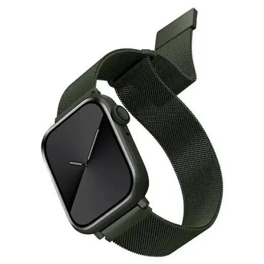 UNIQ Dante viedpulksteņa siksniņa priekš Apple Watch Series 4/5/6/7/8/SE/SE2 (42/44/45 mm) | nerūsējošs tērauds | zaļa