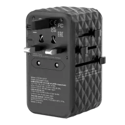Verbatim Universal Travel Adapter | 100W | GaN | USB-C | melns