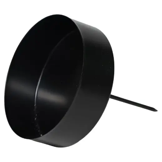 Candle holder 7.8x7cm with pin, 4pcs black