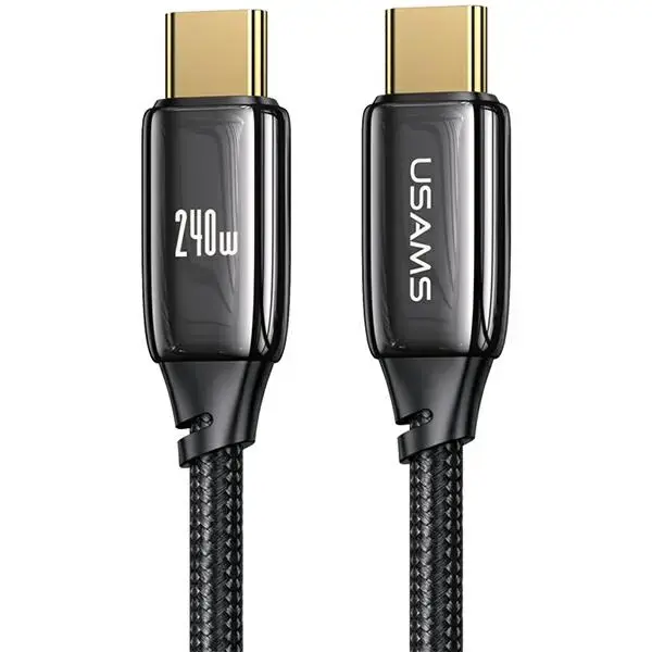 USAMS SJ581USB01 data transfer and charging cable | USB-C to USB-C | 240W | 2m | black