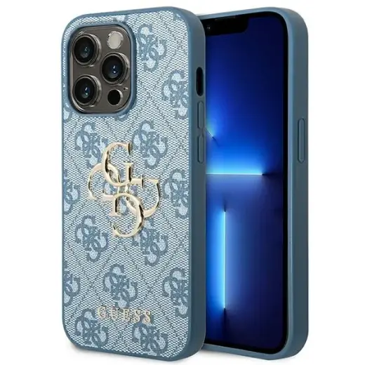 Guess GUHCP14L4GMGBL iPhone 14 Pro6,1" blue hardcase 4G Big Metal Logo