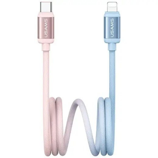 USAMS SJ757 провод для передачи данных и зарядки | USB-C на Lightning | 30W | 1.2м | синий