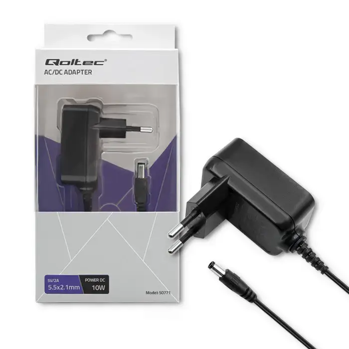 Qoltec Plug-in power supply 10W | 5V | 2A | 5.5*2.1