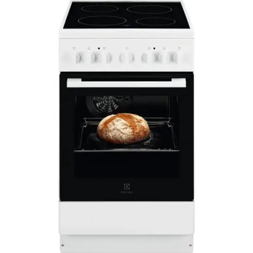 Electrolux elektriskā plīts ar elektrisko cepeškrāsni, balta, 50cm