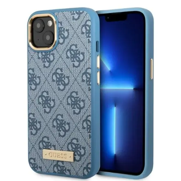 Guess 4G Logo Plate MagSafe do iPhone 13 (niebieski)