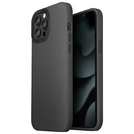 UNIQ Lino Hue telefona maciņš priekš iPhone 13 Pro Max pelēks ar MagSafe atbalstu