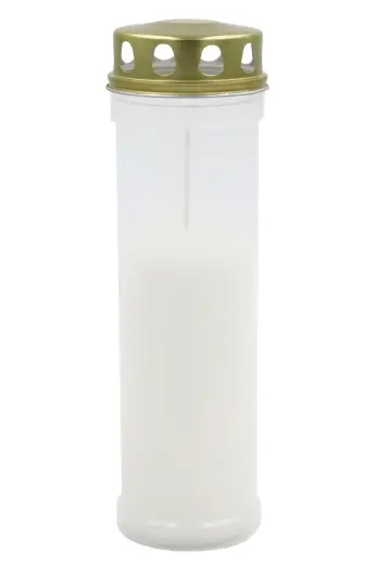 Grave candle with cap, burning time ~98h, white