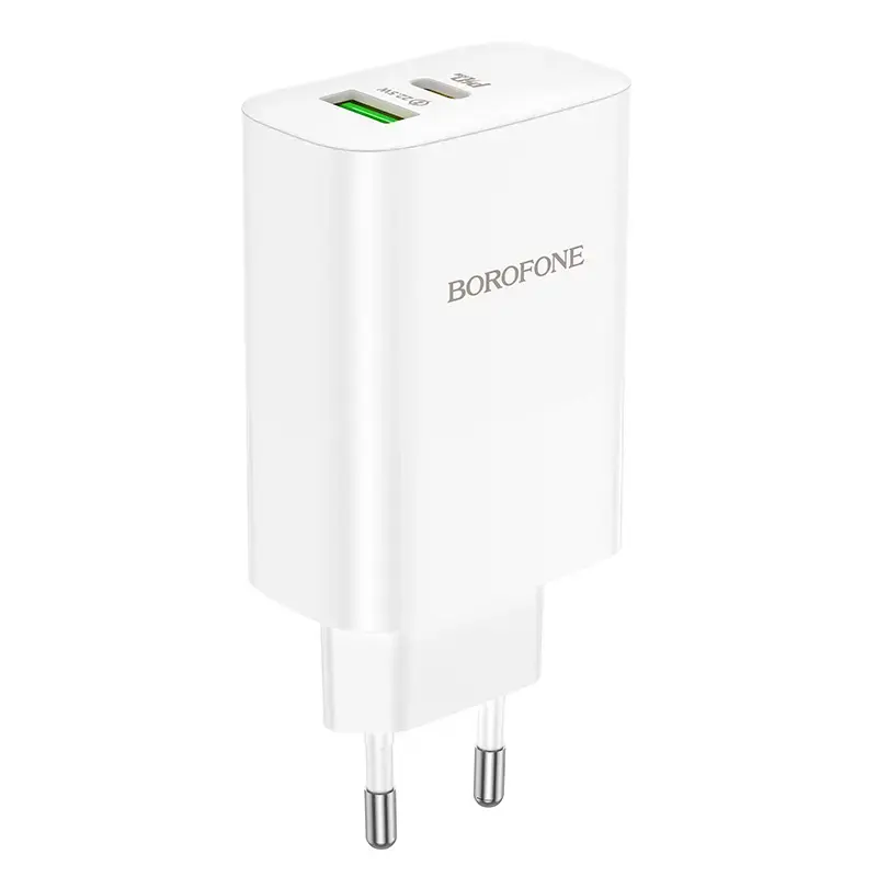 Borofone BN10 зарядное устройство | 65W | QC3.0, PD | USB-A, USB-C | белое