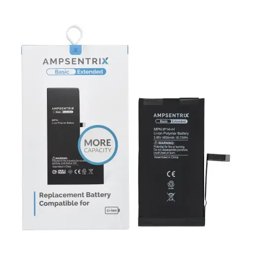 AmpSentrix Basic battery for iPhone 14 Plus (high capacity 4850 mAh)