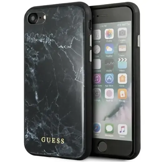 Guess GUHCI8HYMABK iPhone 7|8|SE 2020 | SE 2022 czarny|black Marble