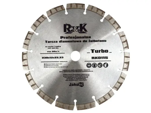 Dimanta auksti presēts disks 230x12x22.23mm Segment Turbo Professional R&K