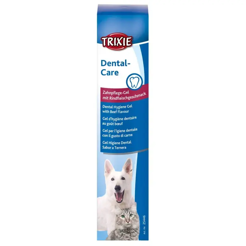 Zobu gēls dzīvniekiem - Trixie Dental hygiene gel with beef flavour, dog/cat. 100 g