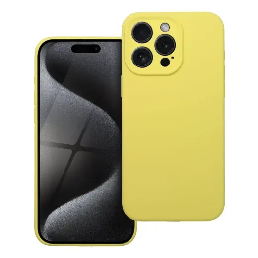 Silicone 2mm phone case for iPhone 15 Pro Max yellow