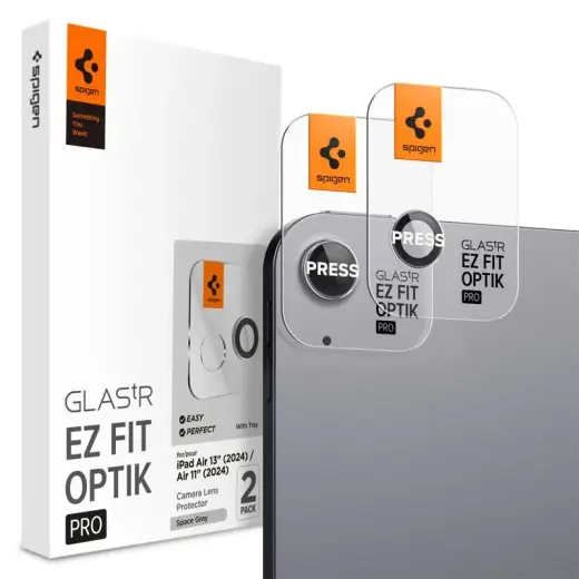 Spigen Glass tR EZ Fit Optik Pro 2 Pack, space gray - iPad Air 11"/13" (2026/2025/2024)