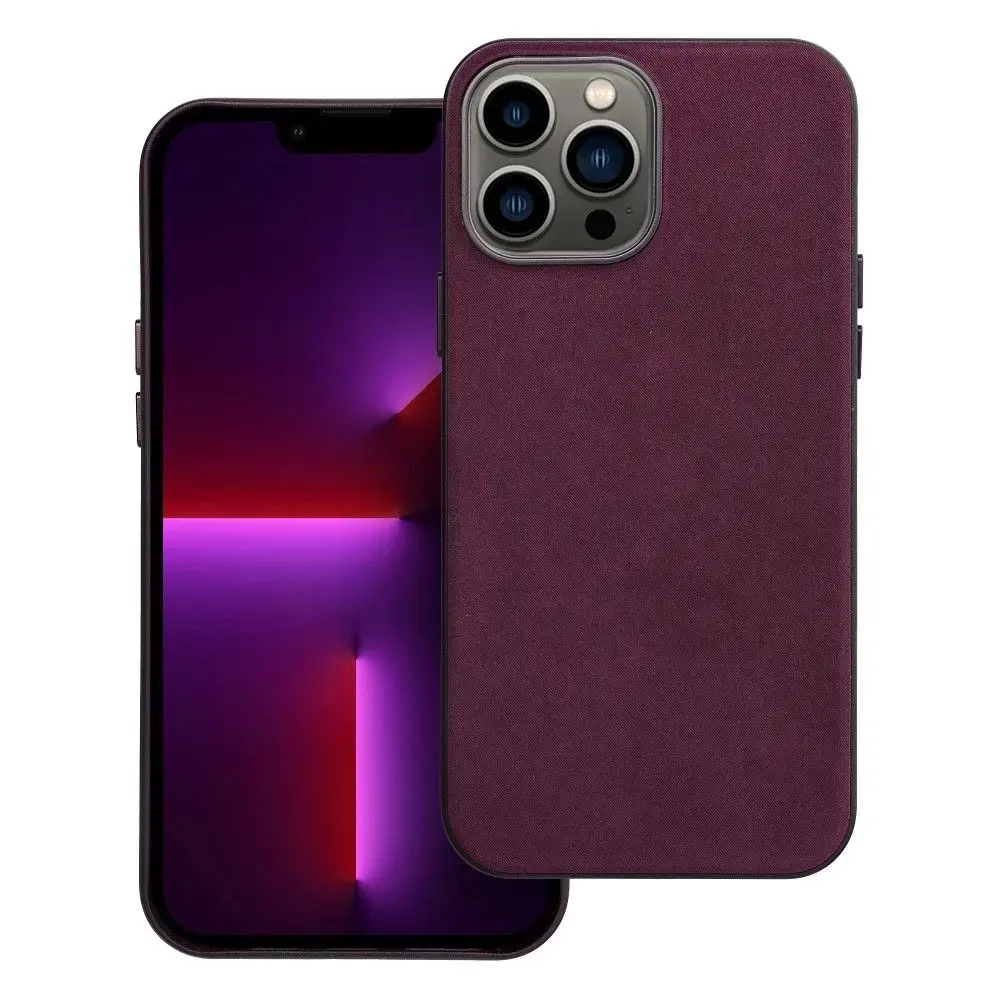 Case for iPhone 13 PRO MAX Woven Mag Cover compatible with MagSafe burgundy