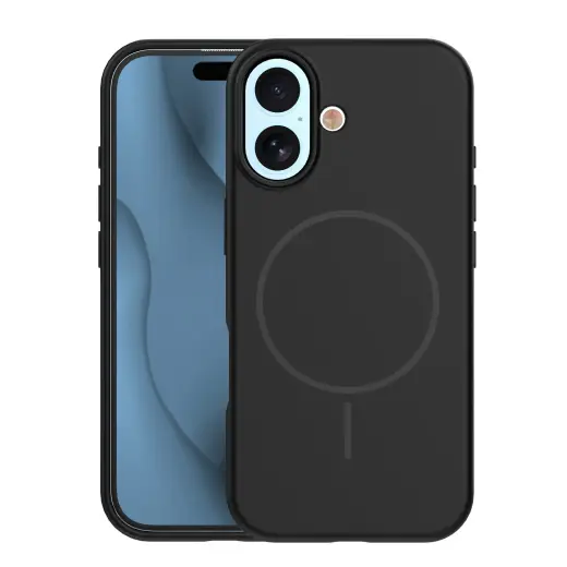 Silicone Thin Mag maciņš ar MagSafe atbalstu telefonam iPhone 17 melns
