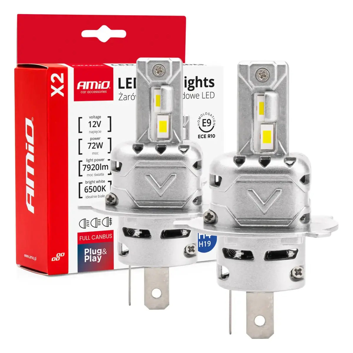 LED Headlights X2 Series H4/H19 AMiO-02972