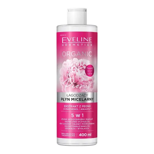 Eveline Cosmetics Organic Łagodzący Płyn Micelarny Do Demakijażu Z Peonią Gesichtsreinigung 400.0 Ml