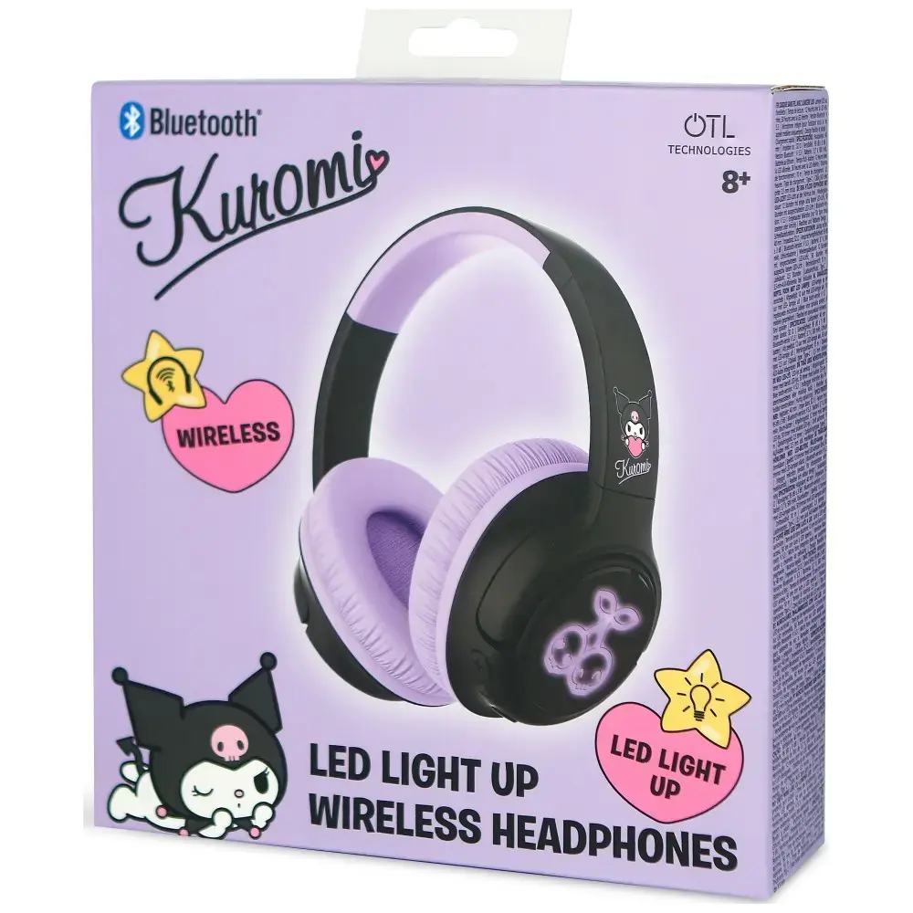 Wireless On-Ear Headphones OTL Kuromi LED Light Up