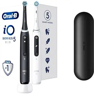 Oral B IO5 Electric Toothbrush with Bag DUO Black & White 2 Pc