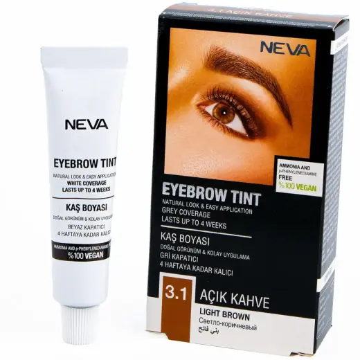Neva, Eyebrow Tint, Permanent Hair Dye,  Light Brown, 30 ml