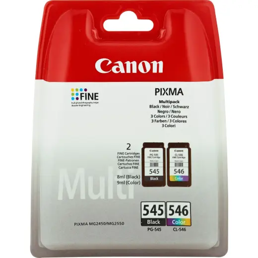 Tintes kārtridžu komplekts Canon PG-545/CL-546 8287B005 melns/ciāns/purpursarkans/dzeltens