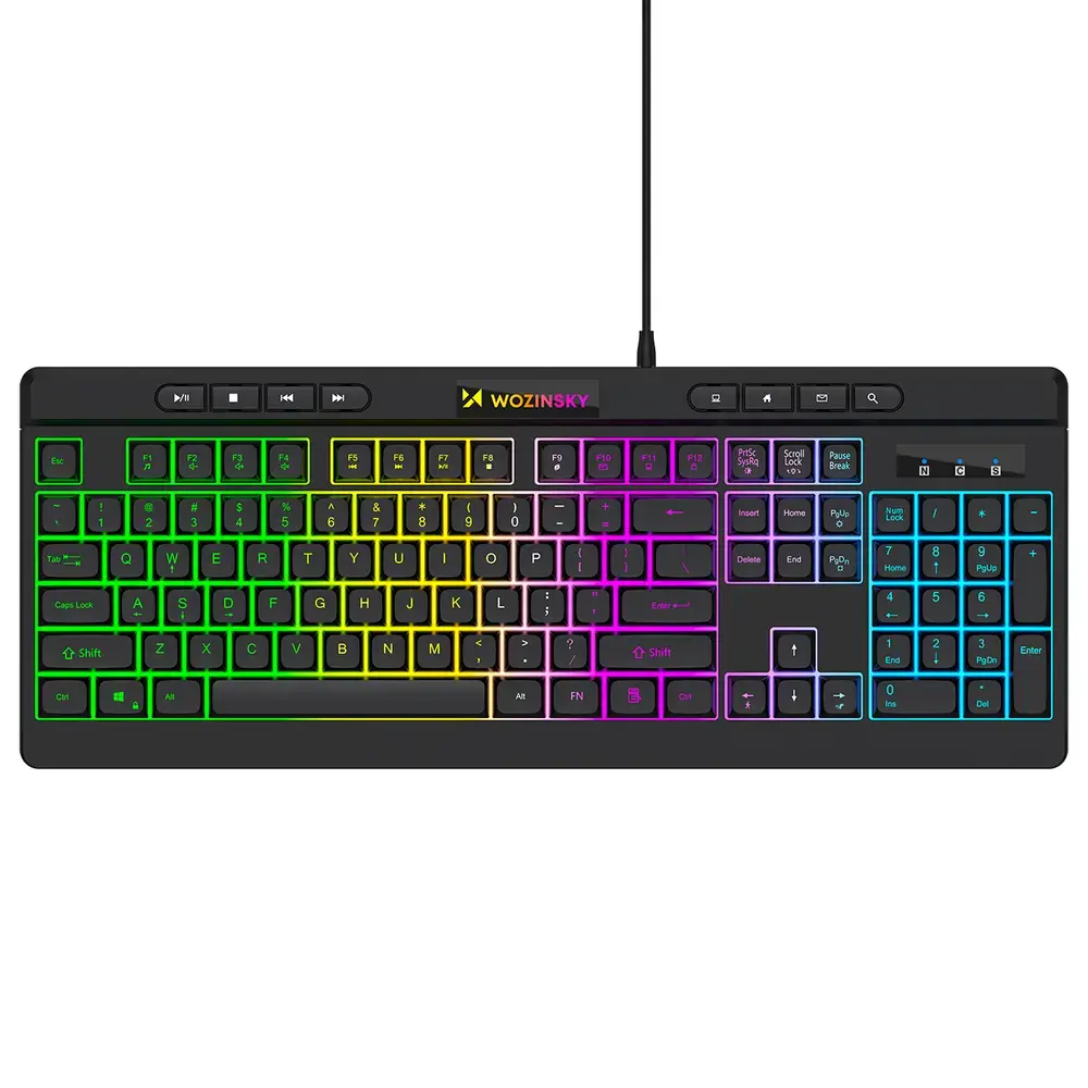 Wozinsky WKG-1044 Wired Backlit Membrane Gaming Keyboard - Black