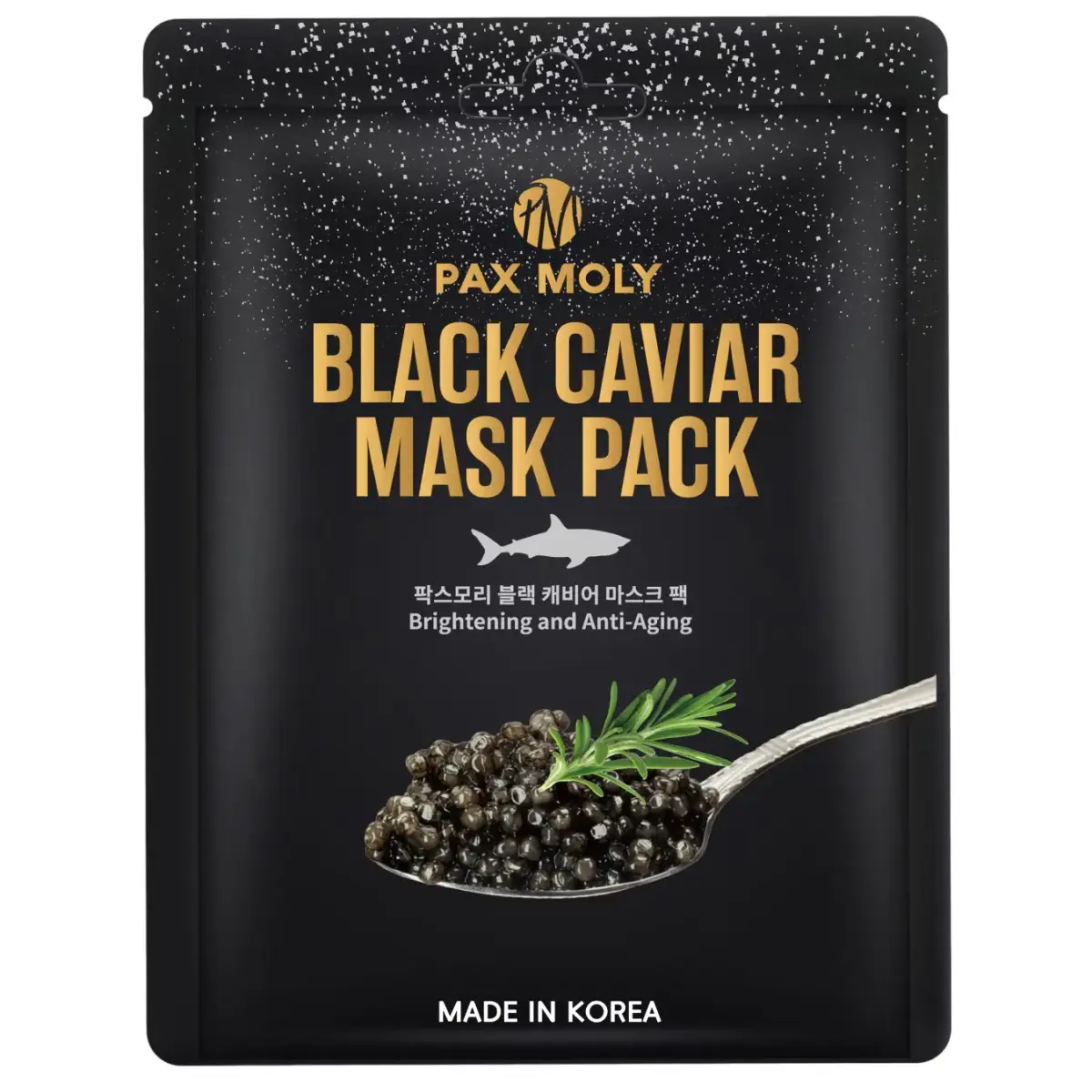 PaxMoly, Black Caviar, Brightening, Hydrating & Anti-Aging, Sheet Mask, Face, 25 ml