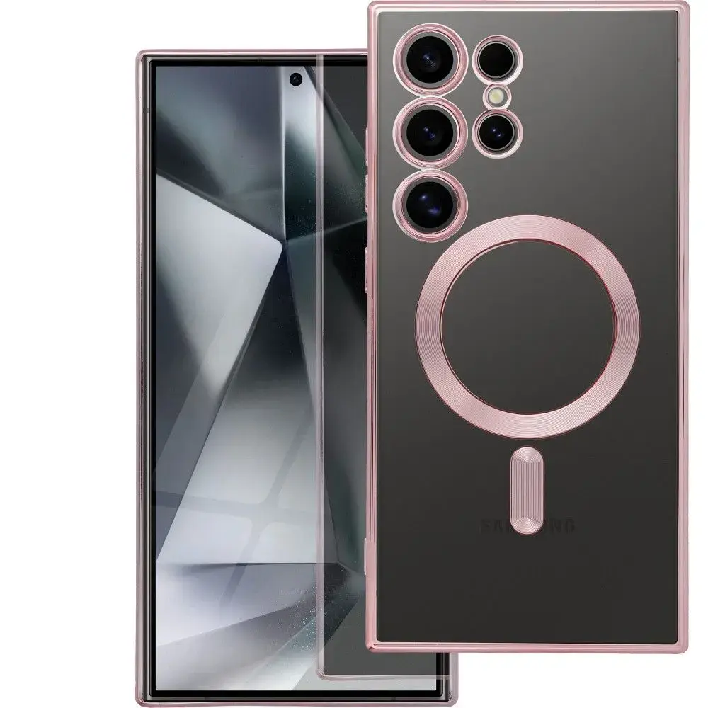 Electro Mag telefono dėklas su MagSafe palaikymu Samsung Galaxy A17 4G (A175) rožinis