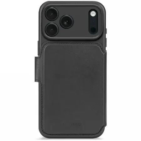 Decoded Leather Detachable Wallet MagSafe case for iPhone 17 Pro - black