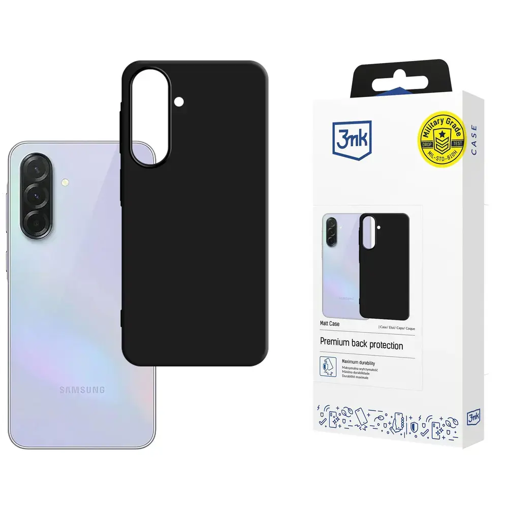 3MK matēts telefona maciņš Samsung Galaxy A37, melns