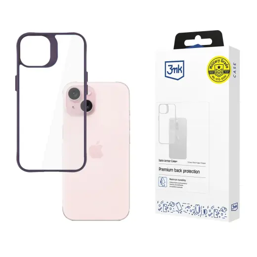 3mk Satin Armor Case+ phone case for iPhone 15 purple