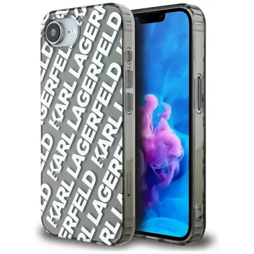 Karl Lagerfeld IML Repeat Logo phone case for iPhone 16e silver
