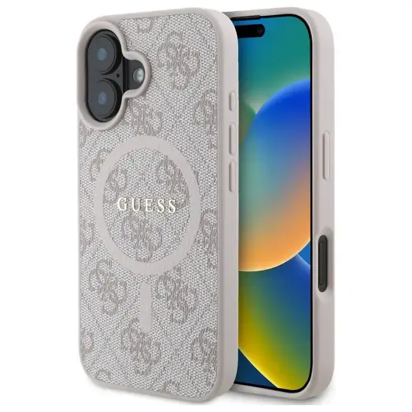 Guess GUHMP16SG4GFRP iPhone 16 6.1" różowy|pink hardcase 4G Ring Classic Logo MagSafe