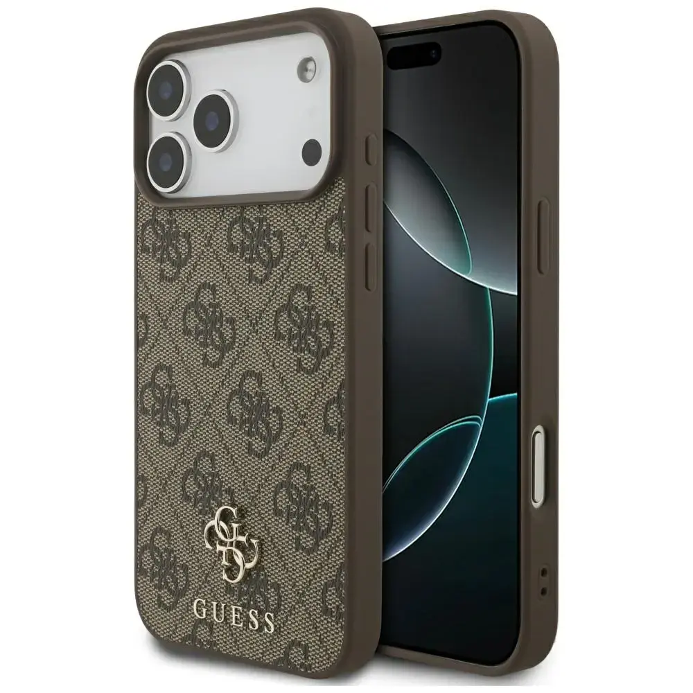 Guess 4G Small Classic Logo MagSafe Case for iPhone 17 Pro Max Brown