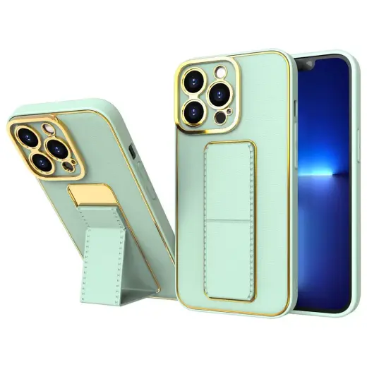 New Kickstand Case phone case with stand for iPhone 13 Pro Max green