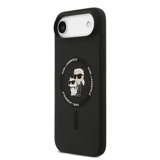 Karl Lagerfeld Karl&Choupette Ring чехол с поддержкой MagSafe для телефона iPhone 17 Air черный