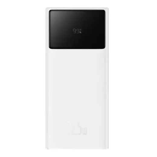 Baseus Star-Lord ārējais akumulators (powerbank) | 20000 mAh | 22.5W | USB-A, USB-C, Micro USB | LED ekrāns | balts