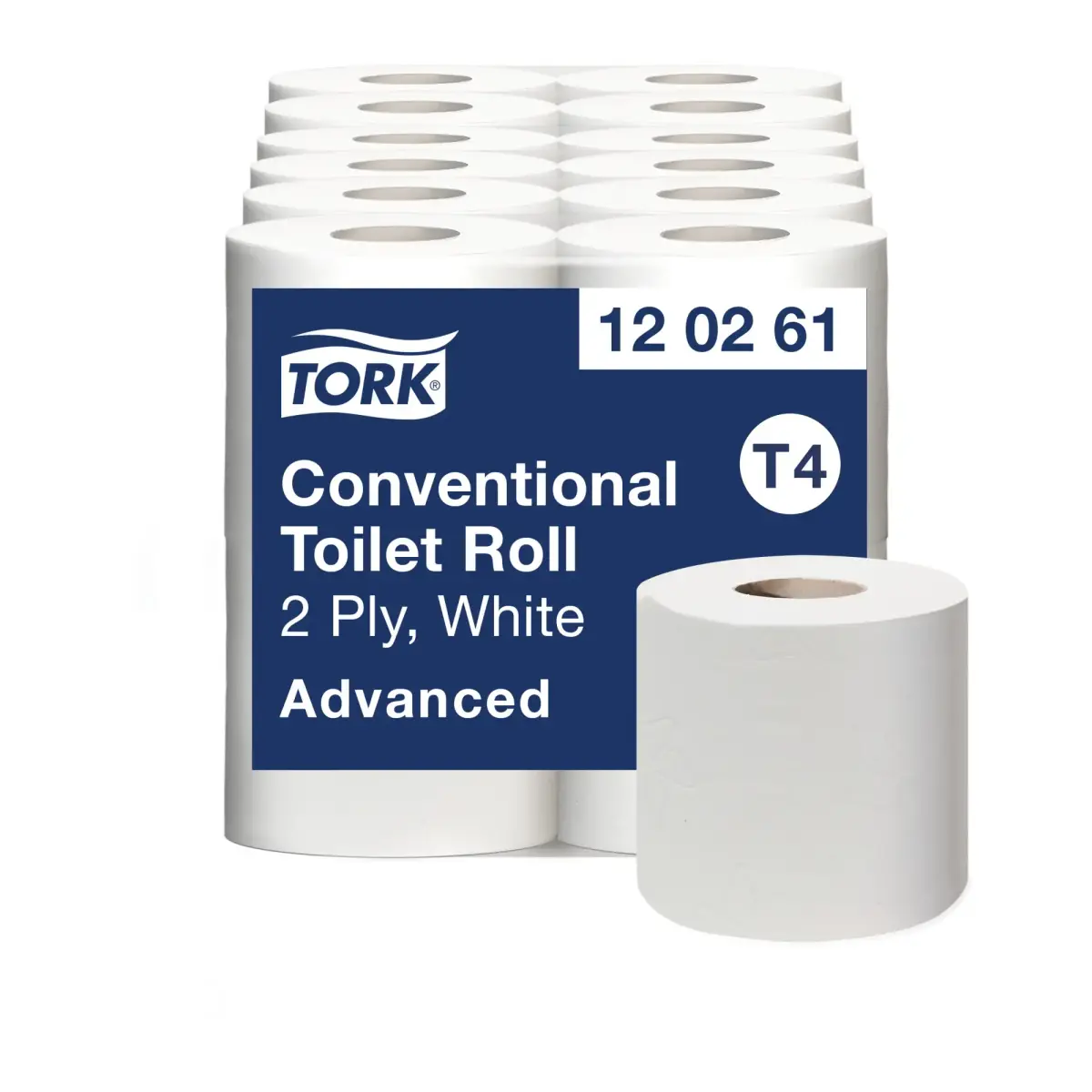 Tualetes papīrs TORK Advanced T4, 2 sl., 496 lapiņas rullī, 9.9 cm x 69.4 m, baltā krāsā, 4 gab./iepak.