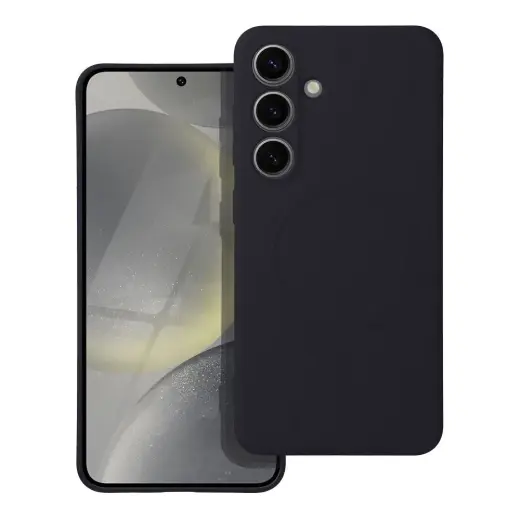 Silicone Mag Cover telefono dėklas su MagSafe palaikymu Samsung Galaxy A56 (A566) juodas