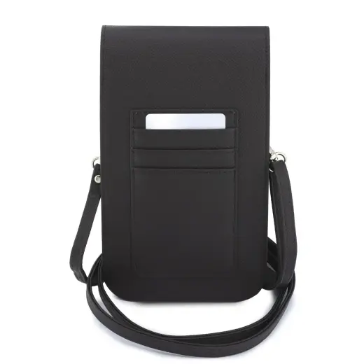 Guess PU Grained 4G Metal Logo Phone Bag Brown