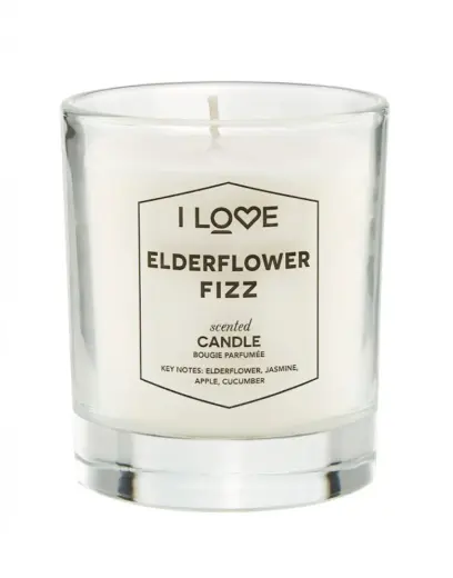 I Love, Elderflower Fizz, Raspberry, Scented Candle, 160 g