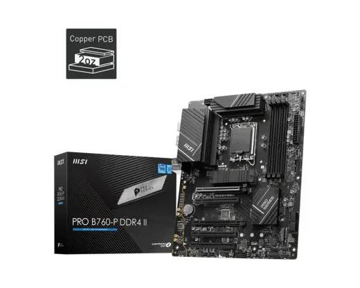 MSI Mainboard PRO B760-P DDR4 II - ATX - LGA 1700 - Intel B760