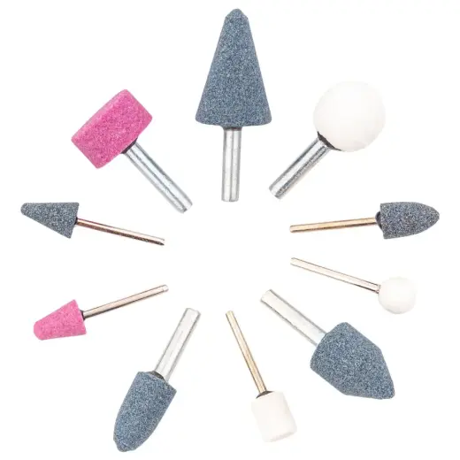 Abrasive head set 10pcs with holder 3/6mm