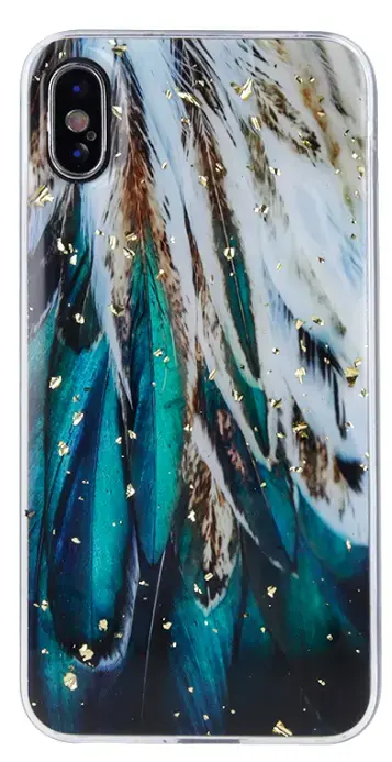 Fusion Gold Glam Feathers silikona aizsargapvalks Samsung A356 Galaxy A35 5G