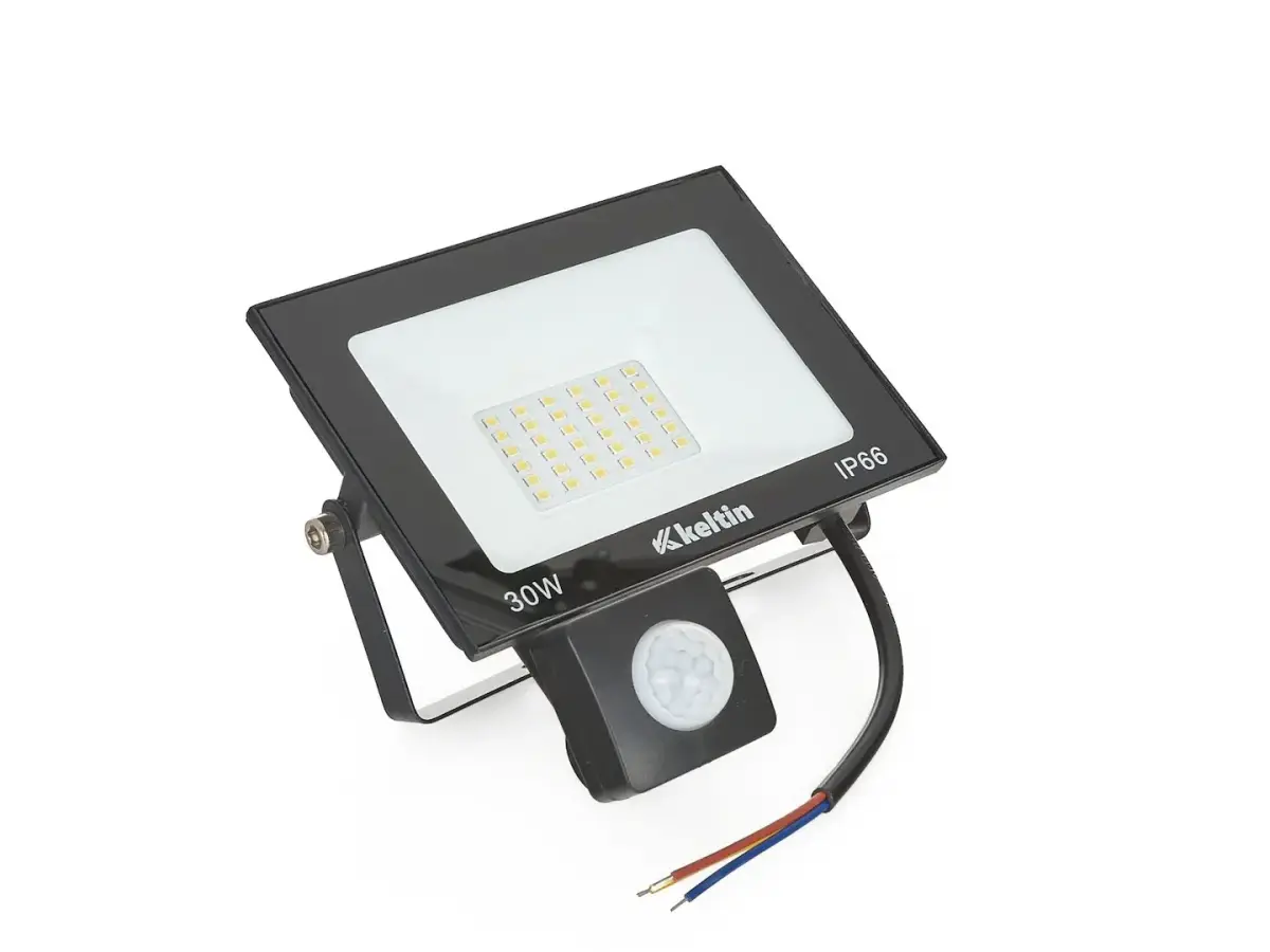 LED prožektors 30W ar kustību sensoru – silts balts 2700K