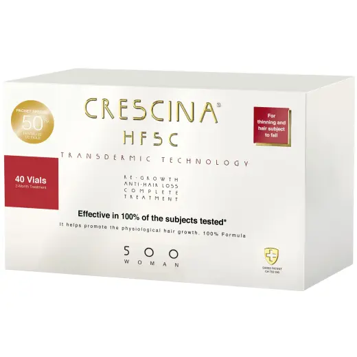 Labo, Crescina, Transdermic HFSC 500, For Growth Stimulation, Ampoules Treatment Serum, For Scalp, For Women, 20 + 20 pcs, 3.5 ml