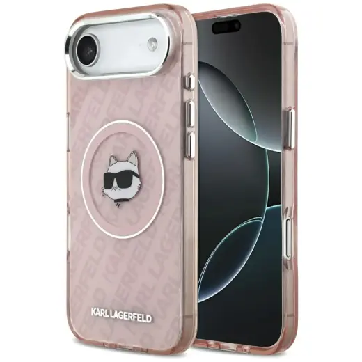 Karl Lagerfeld IML Choupette Head Logo чехол с поддержкой MagSafe для телефона iPhone 17 Air розовый