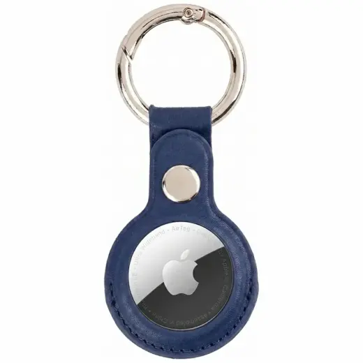 Mercury Leather AirTag case navy