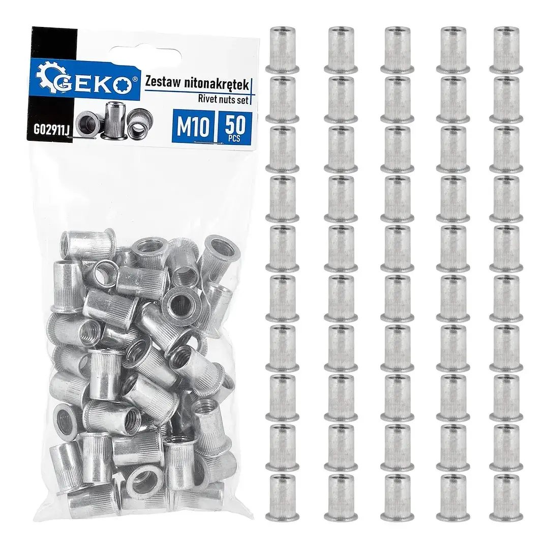 50 tk. M10 1.0-3.5 alumiiniumist neetmutrite komplekt